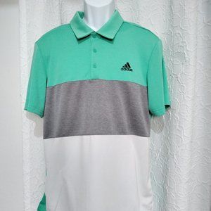 Adidas Golf Men Collar Polo Shirt Size M Short Sleeve Lightweight *001
